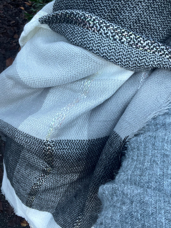 Blanket Scarf Grey on Grey