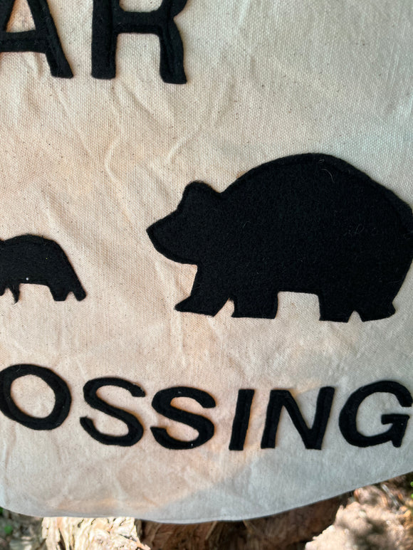 Bear Crossing Canvas Wall Hanging