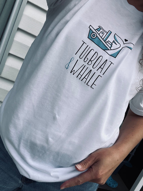 Tugboat and Whale Adult Logo Tshirt